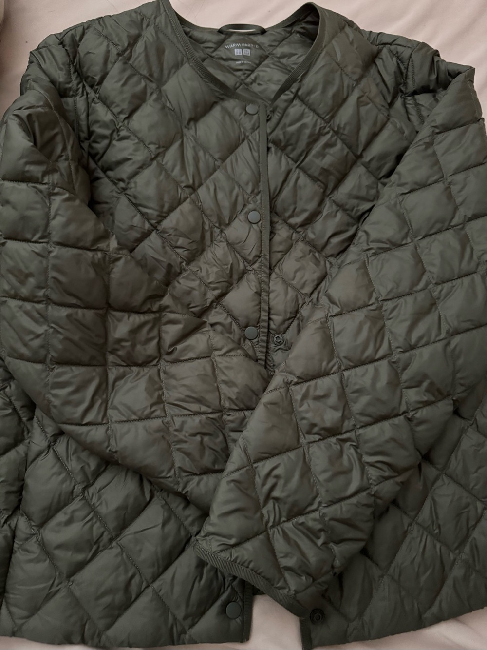 Uniqlo Quilted Lightweight Puffer Jacket —Olive - Picture 3 of 5